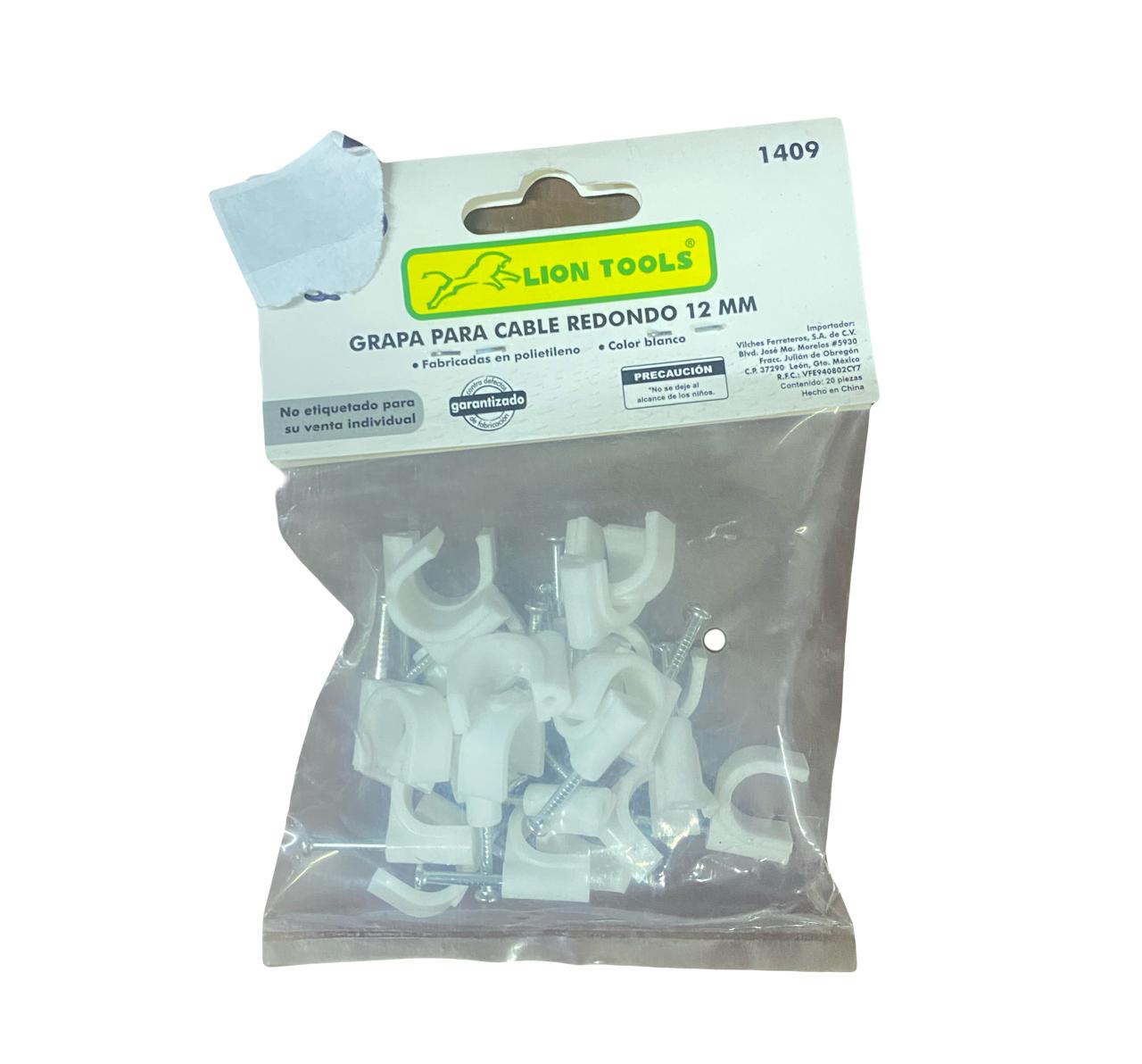 Grapa Para Cable 12mm 20pzas